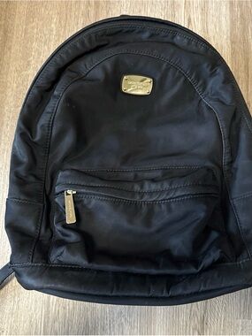 Michael Kors Black Nylon Men's Backpack with Gold Hardware